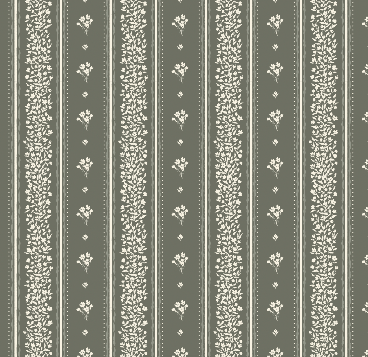 Lyla Wallpaper by Ali Anni - Sample 1 foot by 1 foot / Green - Loomwell Home Goods