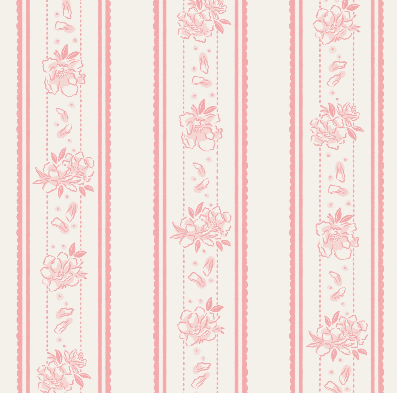 Marigold Wallpaper by The Beau Studio - Sample 1 foot by 1 foot / Pink - Loomwell Home Goods