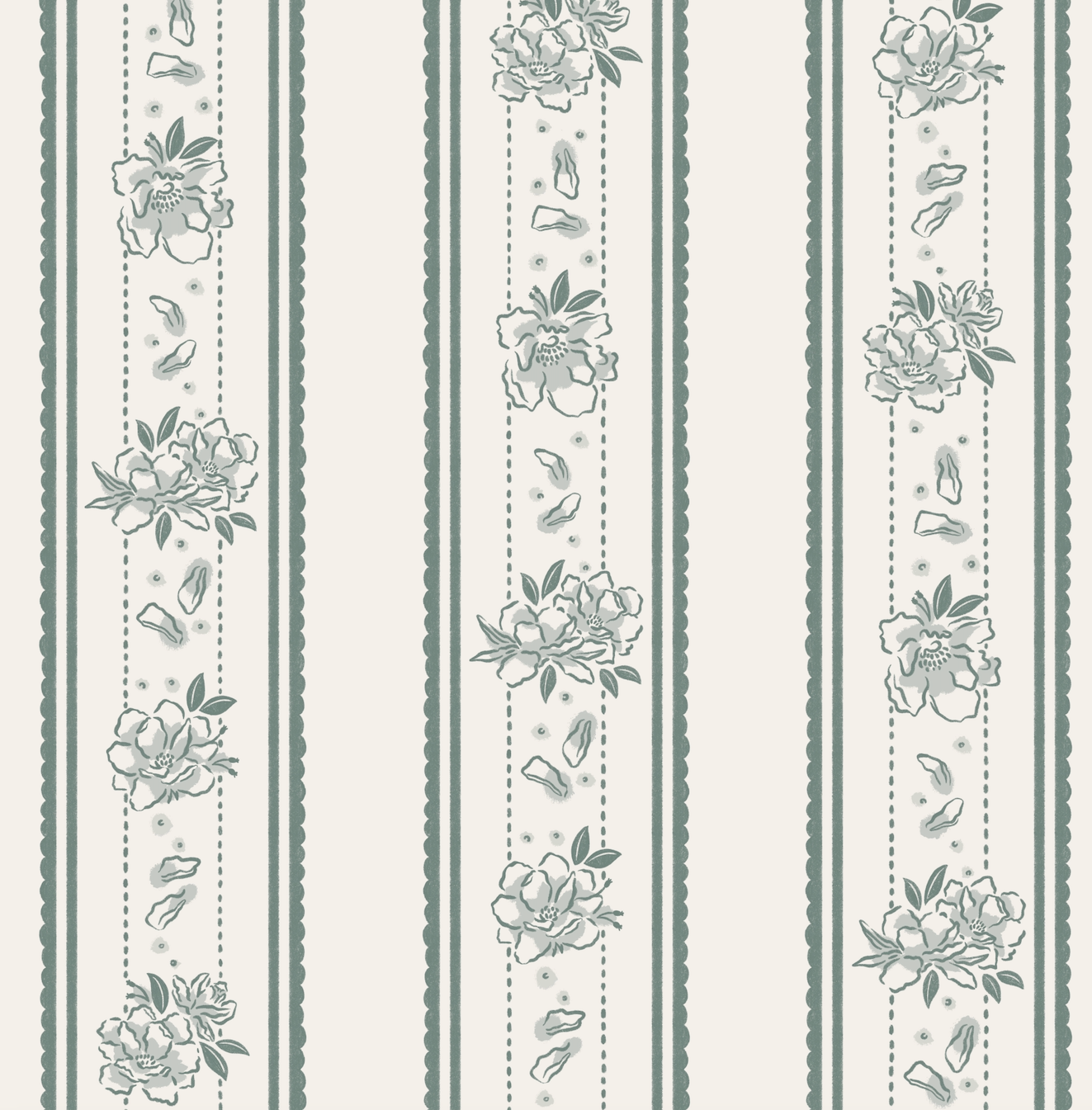 Marigold Wallpaper by The Beau Studio - Sample 1 foot by 1 foot / Green - Loomwell Home Goods