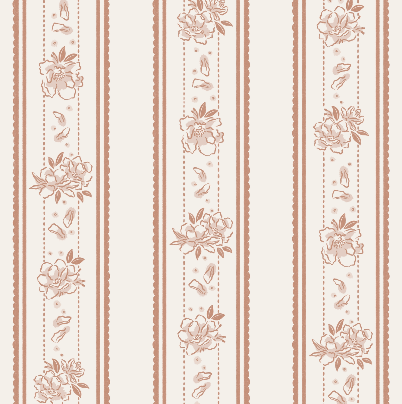 Marigold Wallpaper by The Beau Studio - Sample 1 foot by 1 foot / Rust - Loomwell Home Goods