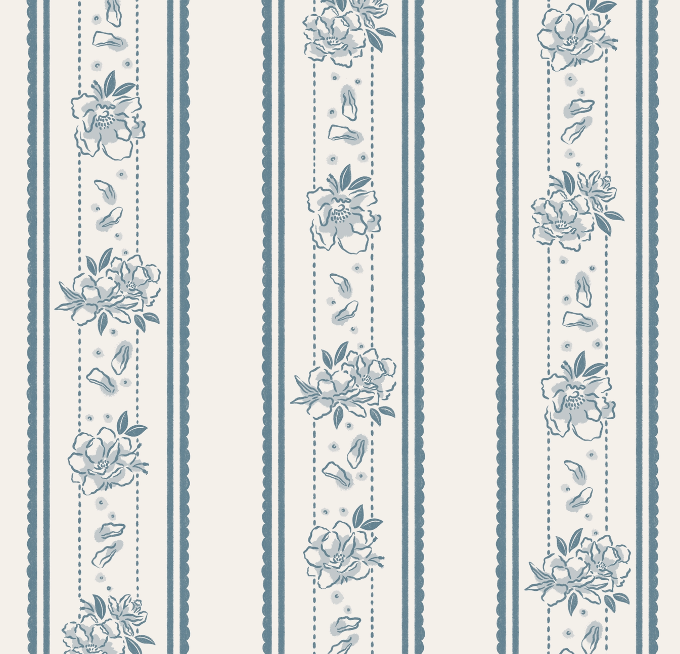 Marigold Wallpaper by The Beau Studio - Sample 1 foot by 1 foot / Blue - Loomwell Home Goods
