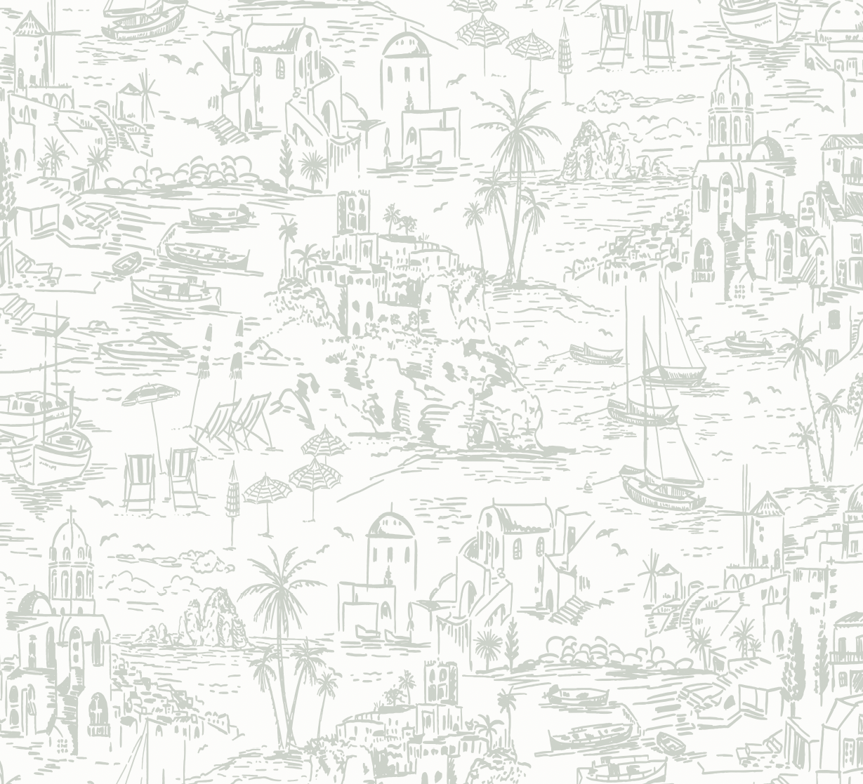 Nico Wallpaper by Hufton Studio - Sample 1 foot by 1 foot / Light Gray - Loomwell Home Goods