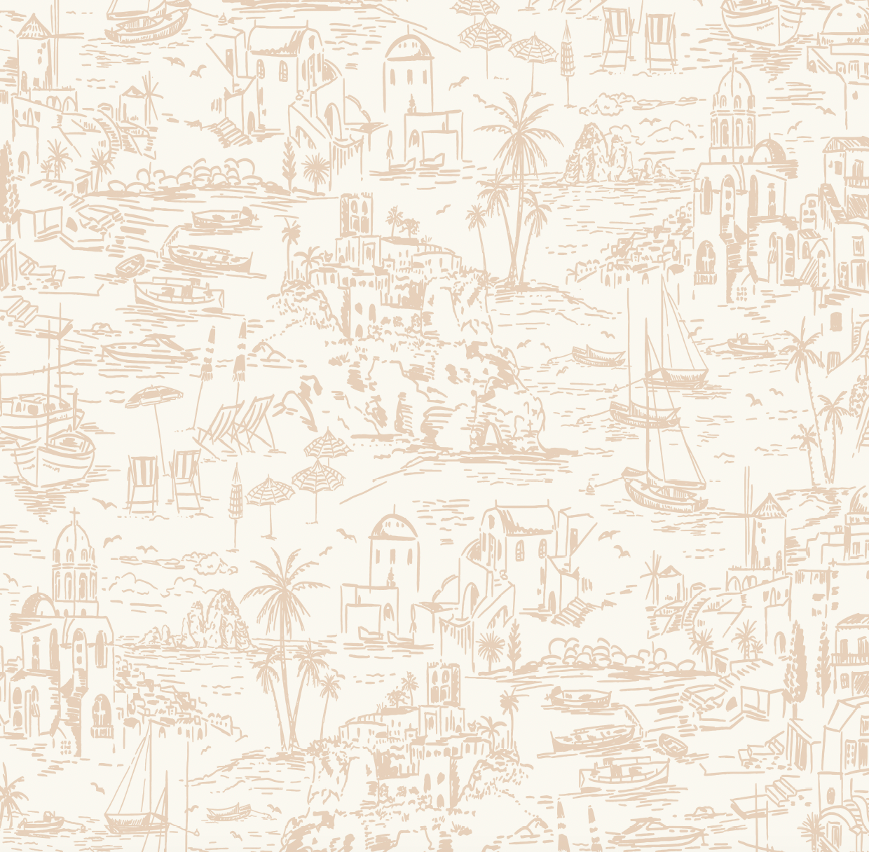 Nico Wallpaper by Hufton Studio - Sample 1 foot by 1 foot / Peach - Loomwell Home Goods