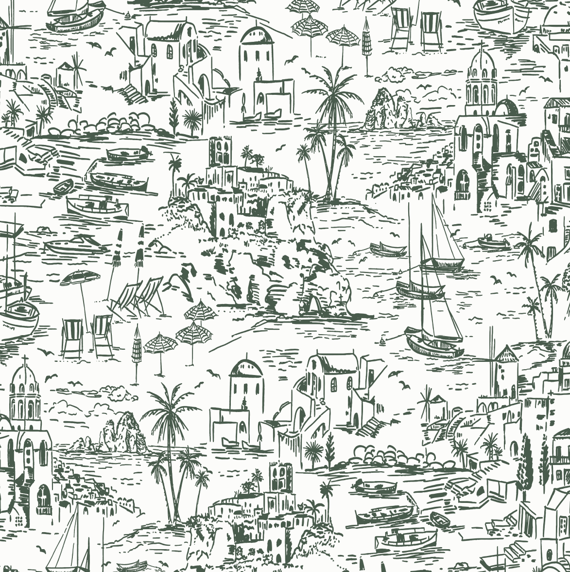 Nico Wallpaper by Hufton Studio - Sample 1 foot by 1 foot / Green - Loomwell Home Goods