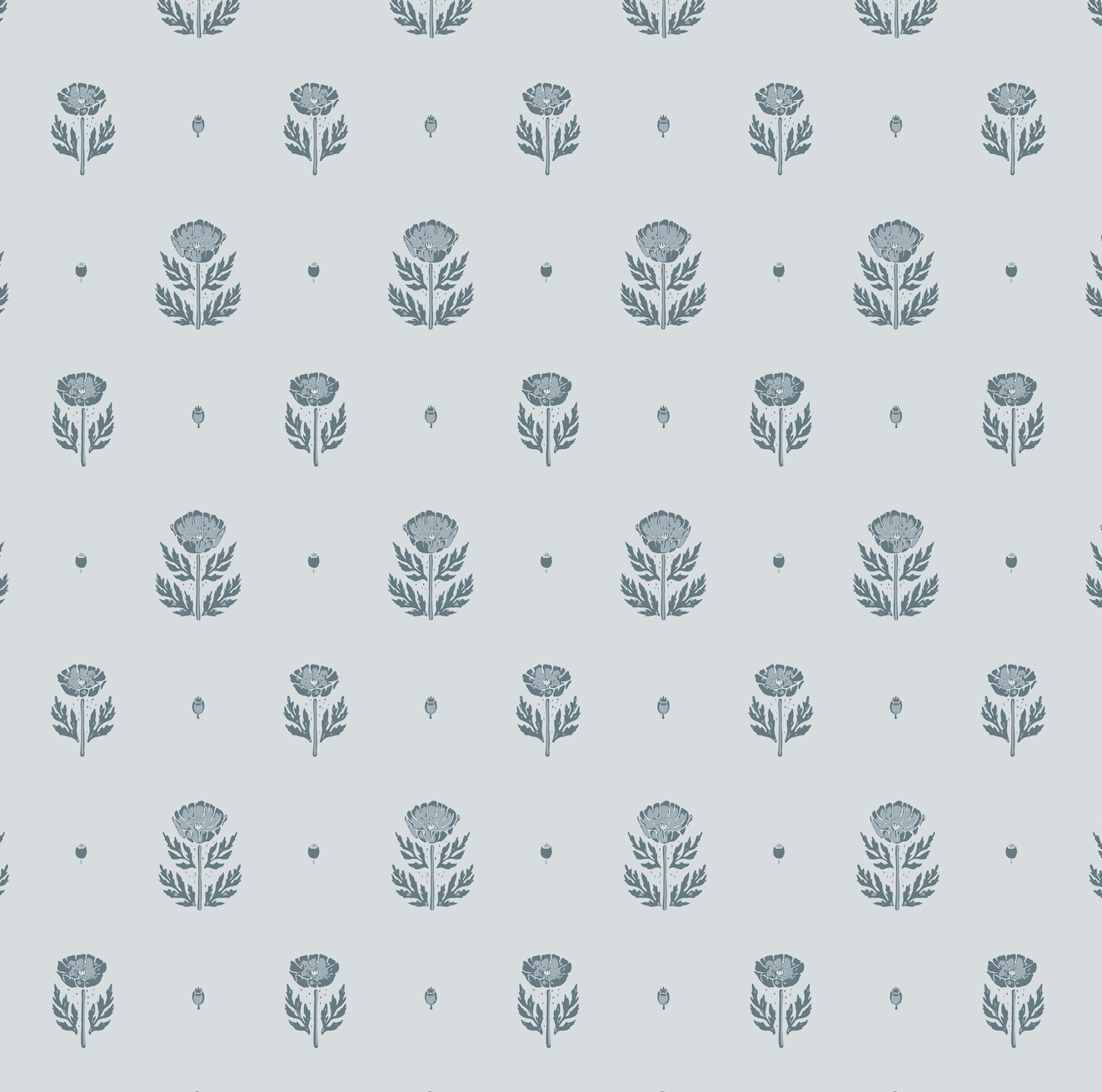 Delaney Wallpaper by Mackenzie Nelson - Sample 1 foot by 1 foot / Blue