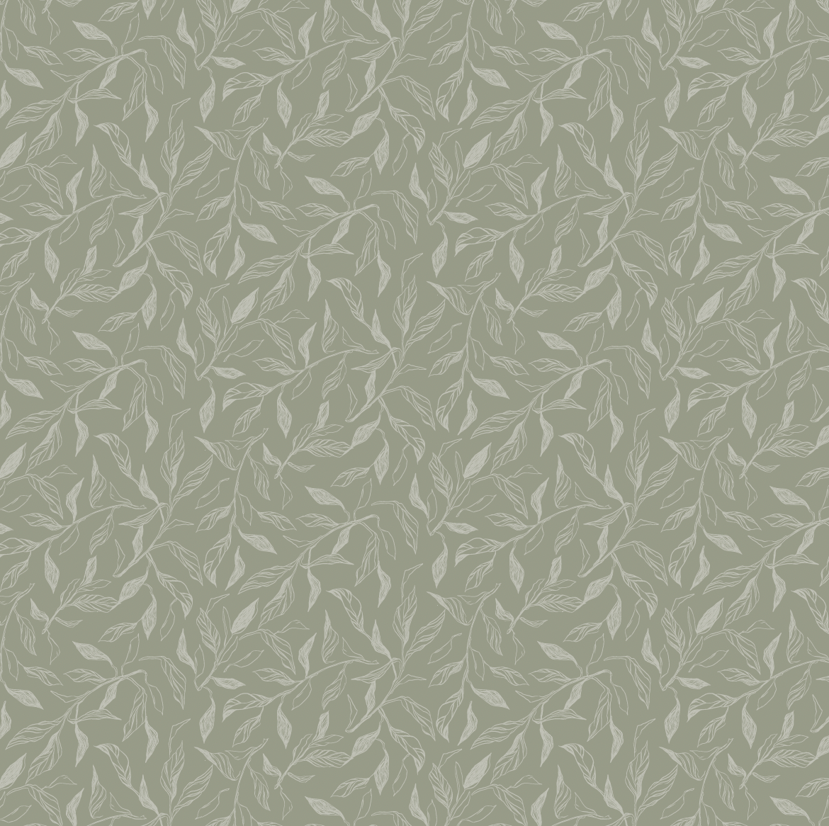 Swift Subtle Leaves Wallpaper by Aubrey Fairchild - Sample 1 foot by 1 foot / Sage - Loomwell Home Goods