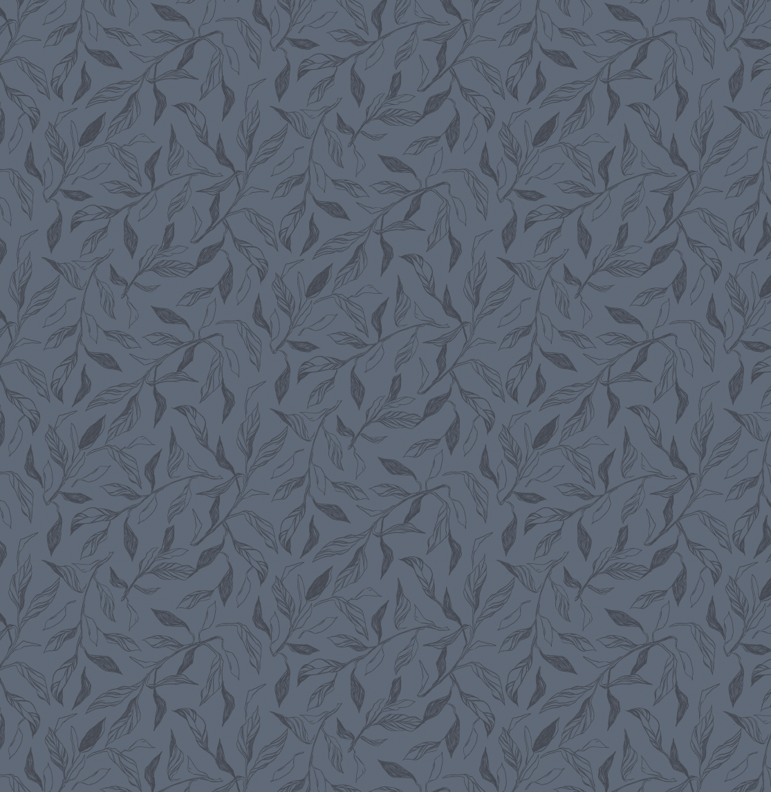 Swift Subtle Leaves Wallpaper by Aubrey Fairchild - Sample 1 foot by 1 foot / Navy - Loomwell Home Goods