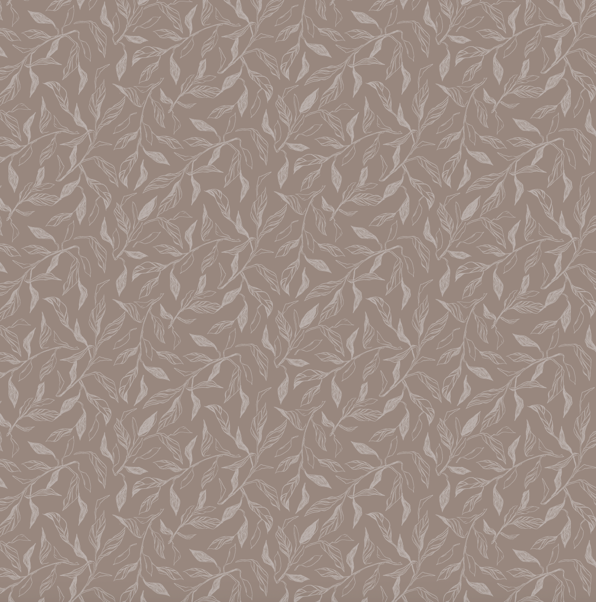 Swift Subtle Leaves Wallpaper by Aubrey Fairchild - Sample 1 foot by 1 foot / Dusty Brown - Loomwell Home Goods
