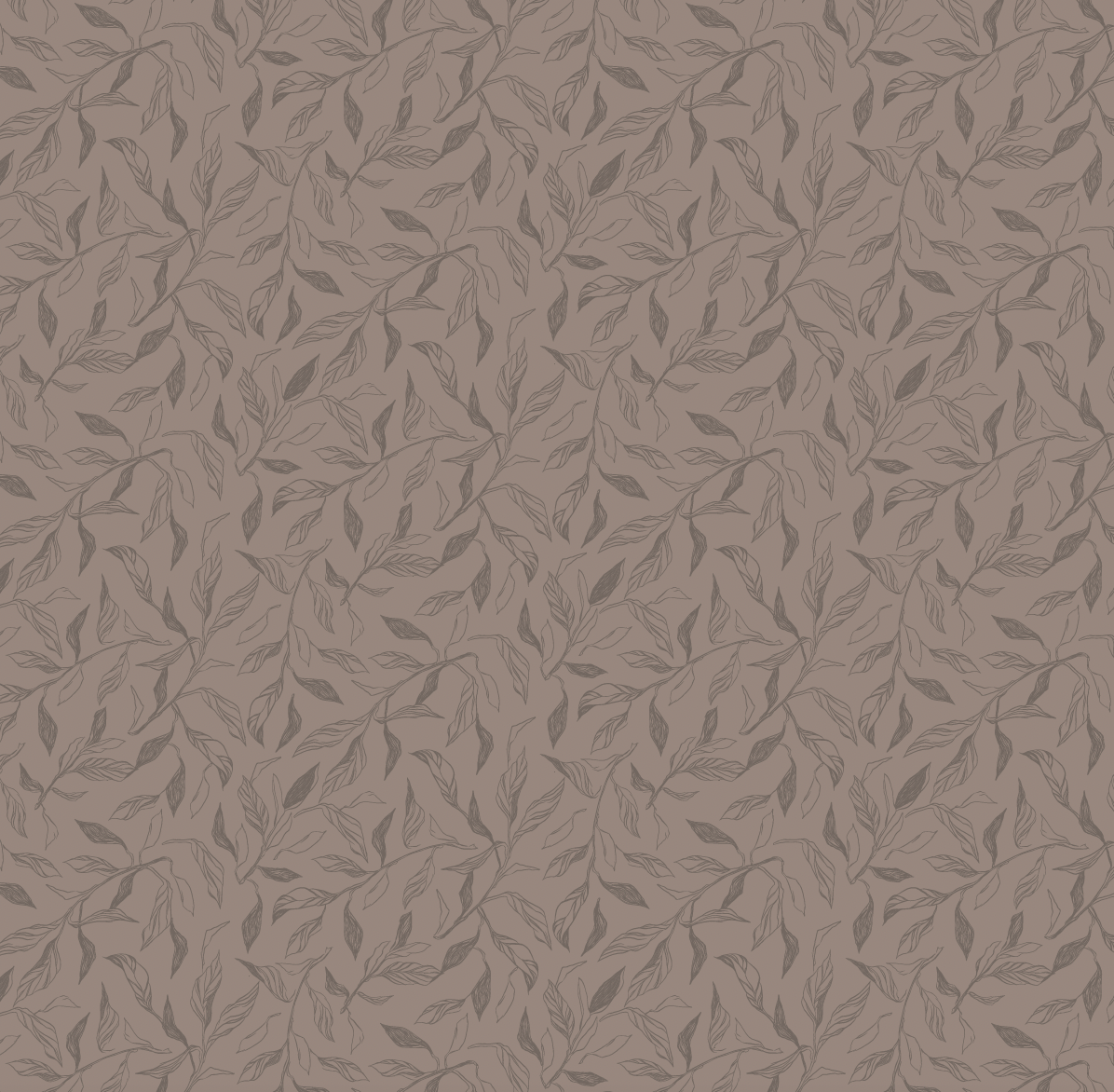 Swift Subtle Leaves Wallpaper by Aubrey Fairchild - Sample 1 foot by 1 foot / Dark Brown - Loomwell Home Goods