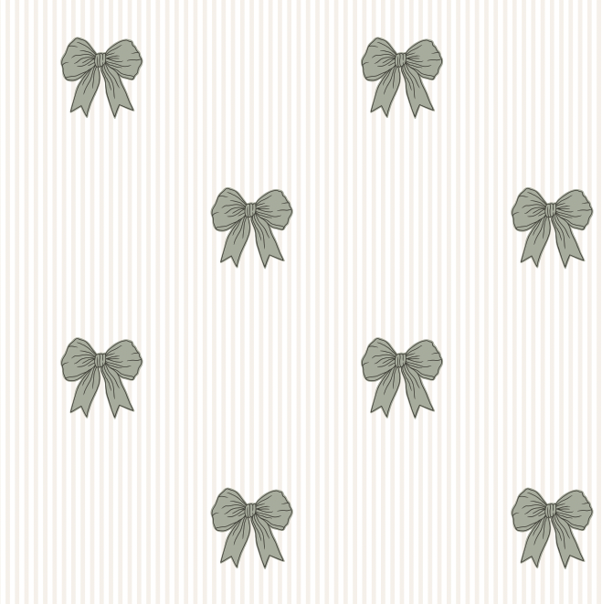 Shayla Bows Wallpaper by Kourtni Gunn - Sample 1 foot by 1 foot / Sage - Loomwell Home Goods