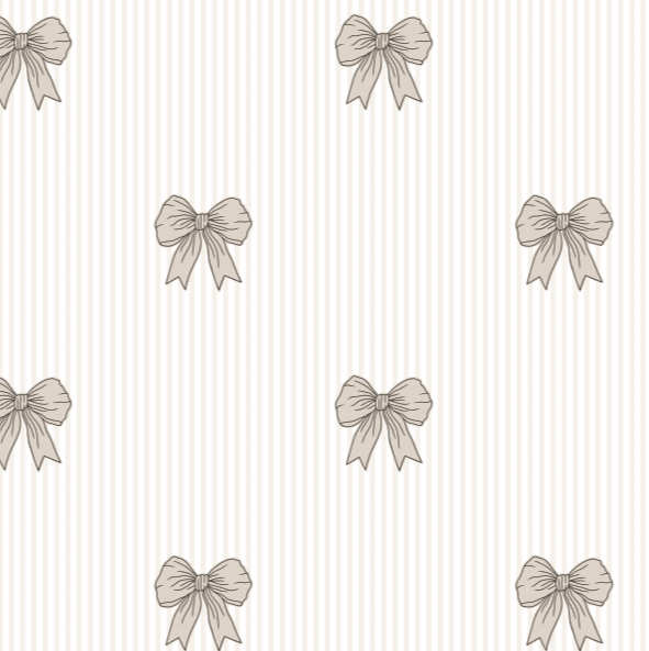 Shayla Bows Wallpaper by Kourtni Gunn - Sample 1 foot by 1 foot / Light Neutral - Loomwell Home Goods
