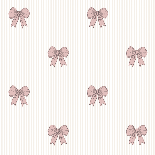 Shayla Bows Wallpaper by Kourtni Gunn - Sample 1 foot by 1 foot / Blush - Loomwell Home Goods