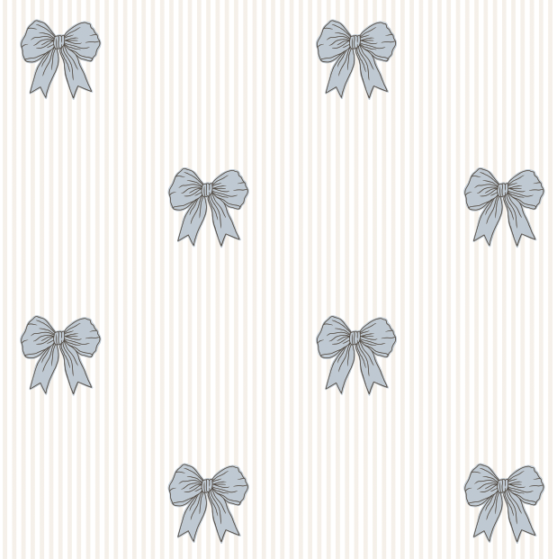 Shayla Bows Wallpaper by Kourtni Gunn - Sample 1 foot by 1 foot / Blue - Loomwell Home Goods