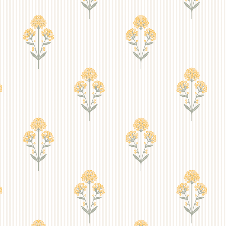 Susannah French Bouquet Wallpaper by Kourtni Gunn - Sample 1 foot by 1 foot / Yellow - Loomwell Home Goods