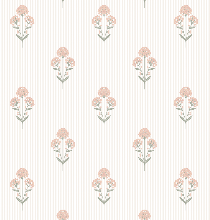 Susannah French Bouquet Wallpaper by Kourtni Gunn - Sample 1 foot by 1 foot / Blush - Loomwell Home Goods