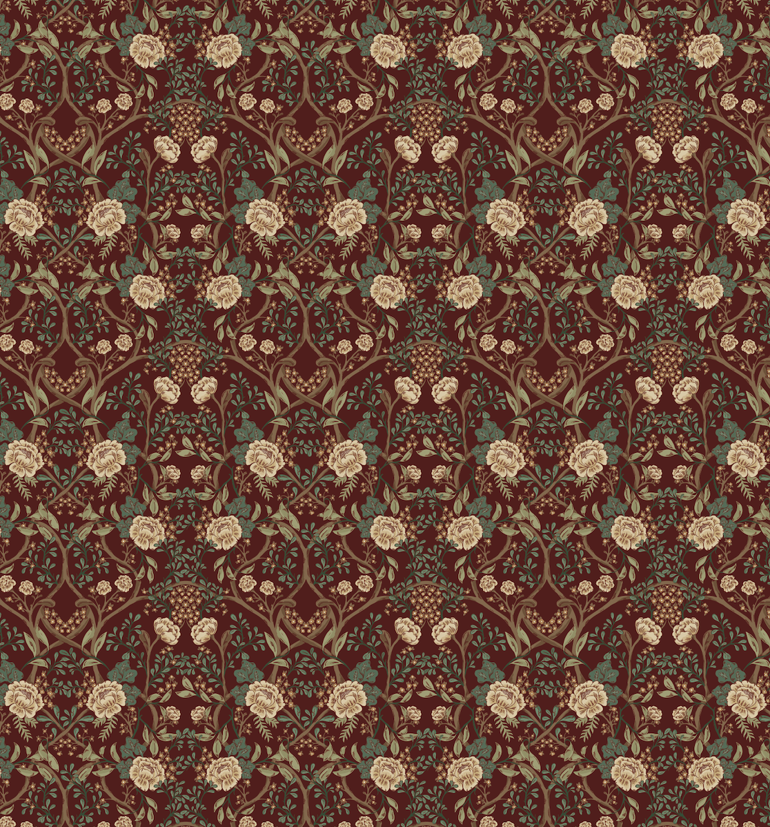 Winslow Wallpaper by Beeky Illustration - Sample 1 foot by 1 foot / Red - Loomwell Home Goods