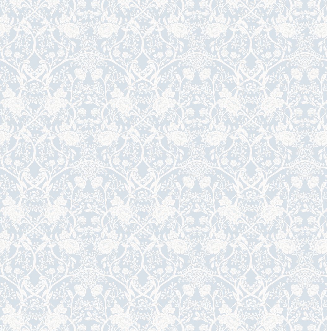 Winslow Wallpaper by Beeky Illustration - Sample 1 foot by 1 foot / Light Blue - Loomwell Home Goods