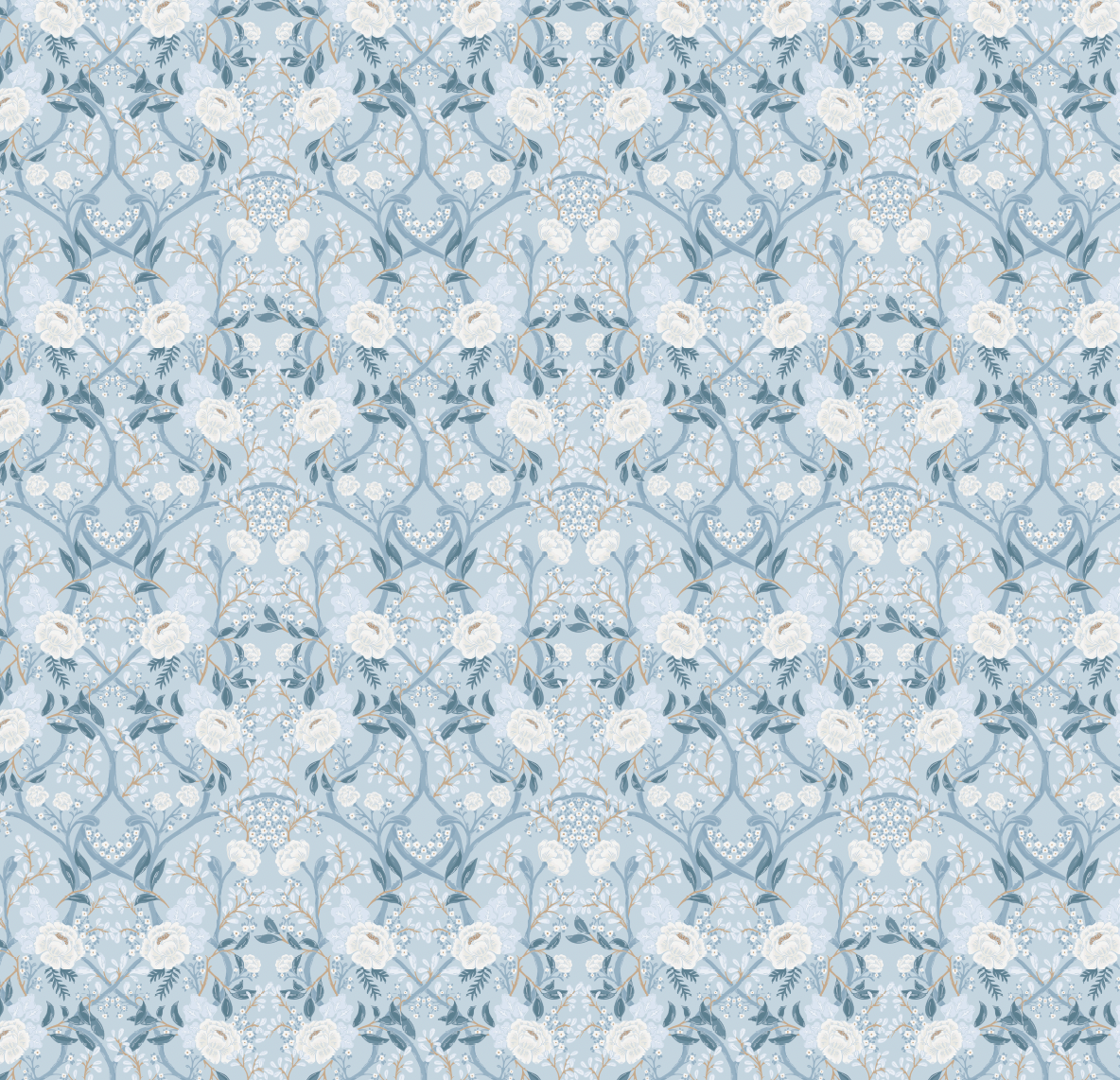 Winslow Wallpaper by Beeky Illustration - Sample 1 foot by 1 foot / Dark Blue - Loomwell Home Goods