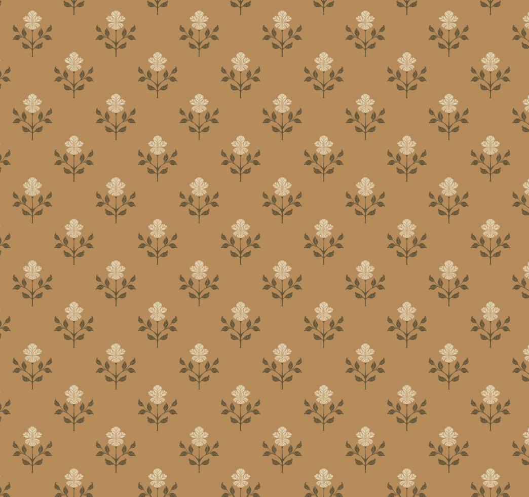 Shiloh Flower Wallpaper by Beeky Illustration - Sample 1 foot by 1 foot / Mustard - Loomwell Home Goods