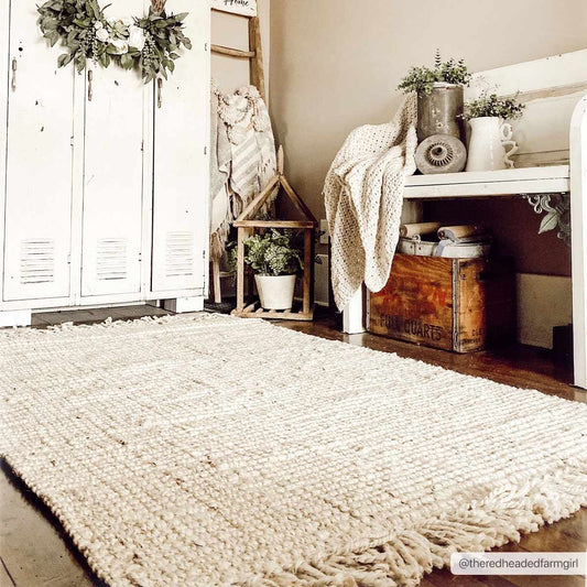 Tapis en jute blanchi Senneterre