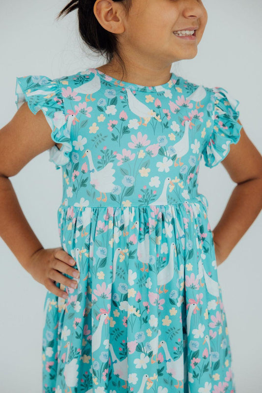 Silly Goose Flutter Sleeve Twirl Dress - Mila & Rose ®