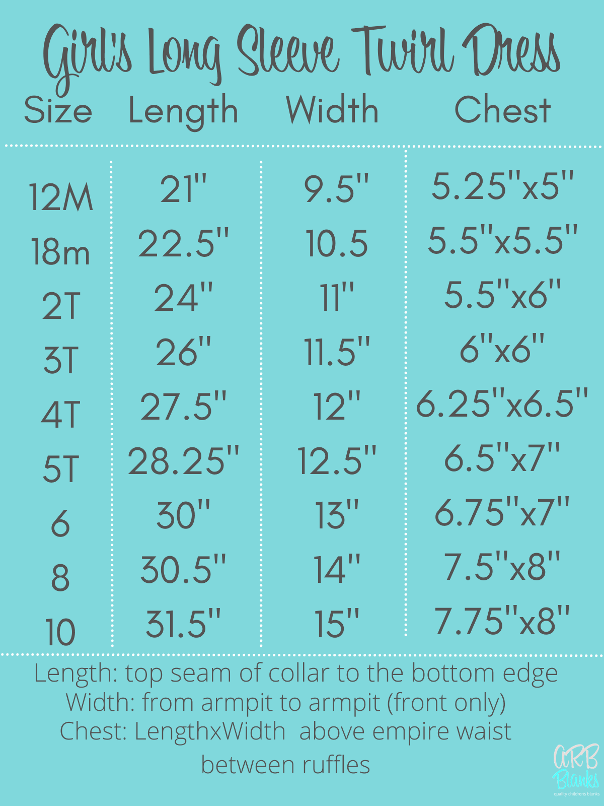 Girl’s Twirl Empire Waist Long Sleeve Dress - ARB Blanks