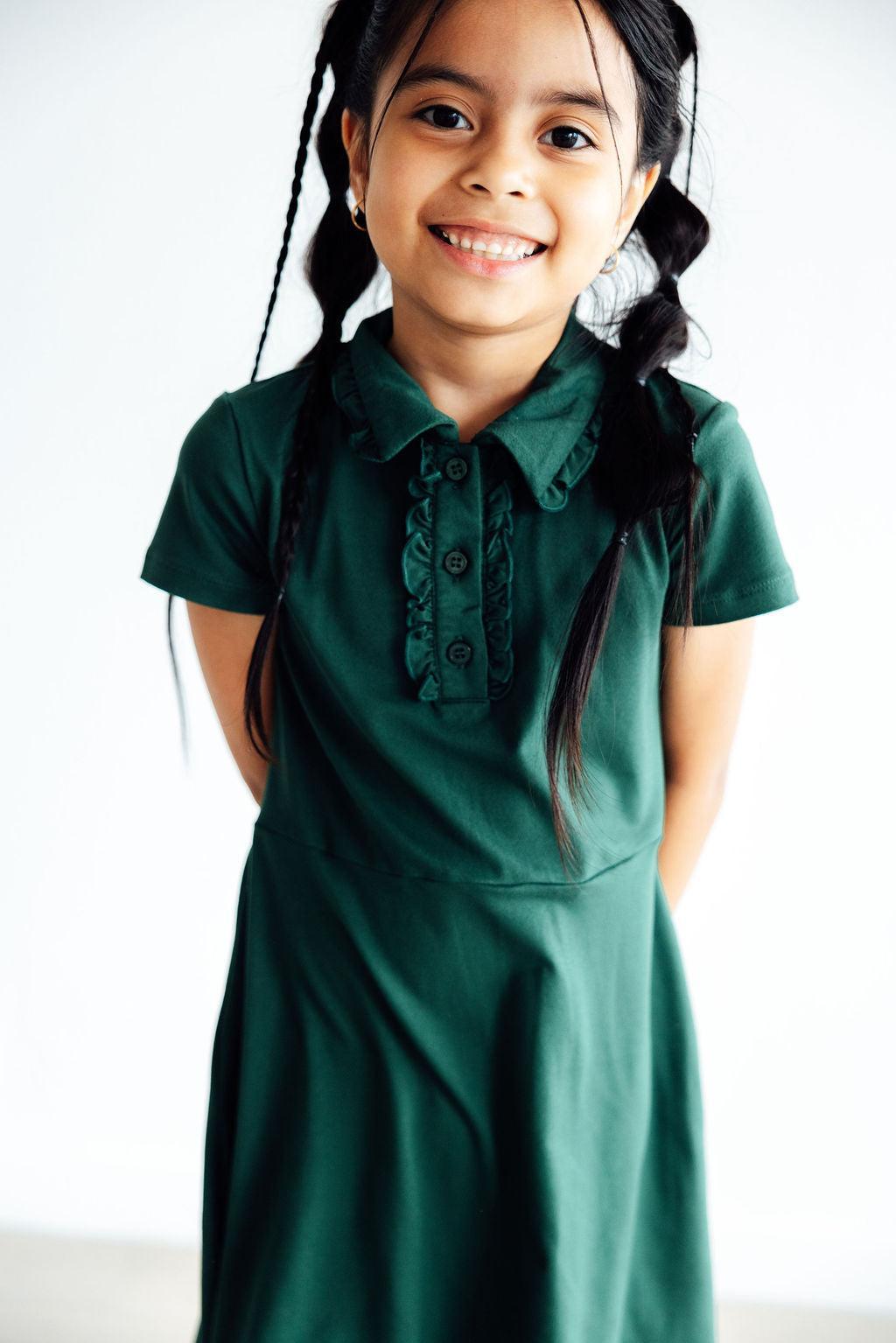 Dark Green Polo Dress - Mila & Rose ®