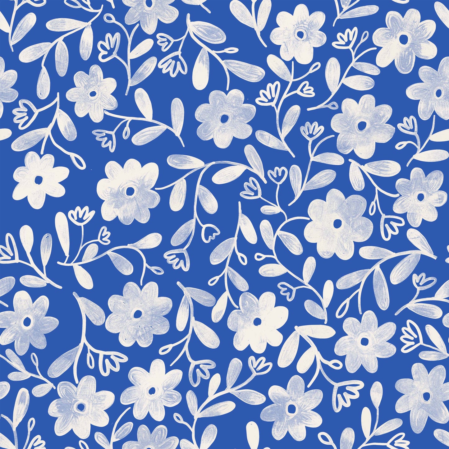 Markie Wallpaper by Christy Beasley - Sample 1 foot by 1 foot / Blue - Loomwell Home Goods