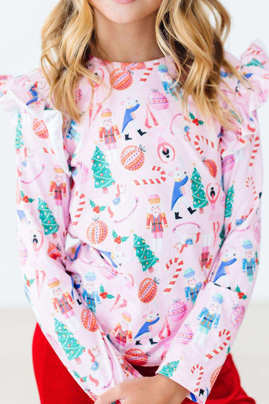 Sugarplum Fairy L/S Ruffle Tee - Mila & Rose ®