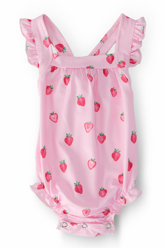 Sweet Strawberries Ruffle Romper Outfit - Mila & Rose ®