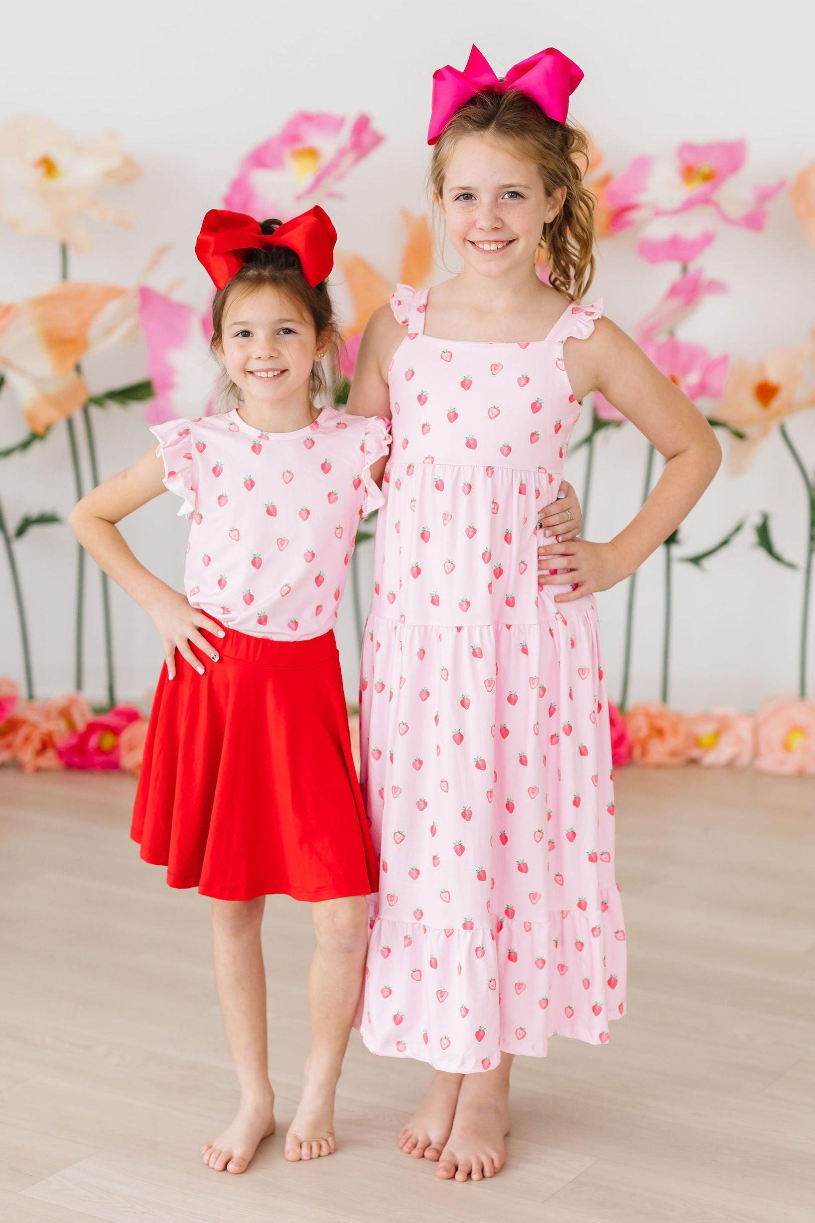 Sweet Strawberries Ruffle Maxi Dress - Mila & Rose ®