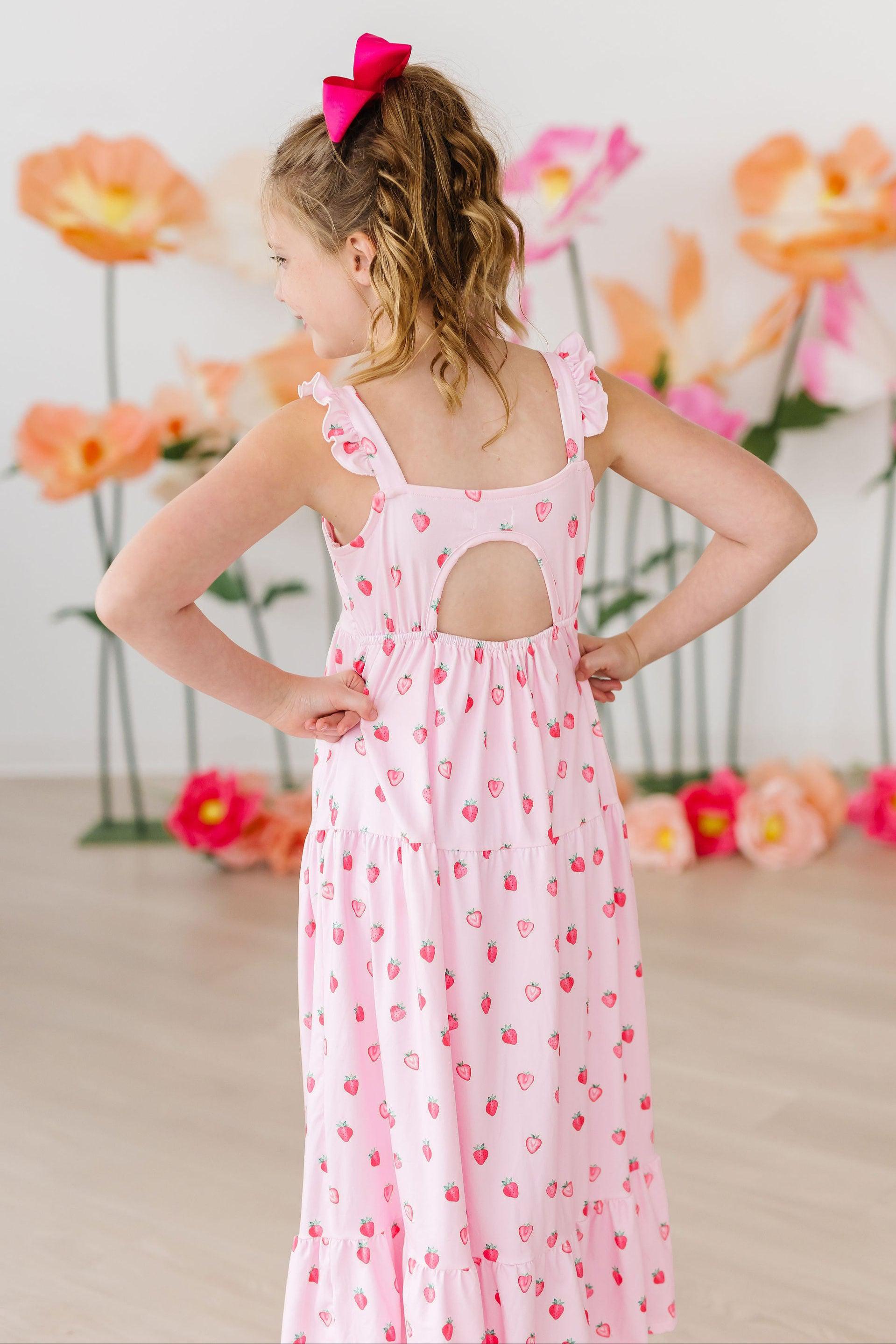 Sweet Strawberries Ruffle Maxi Dress - Mila & Rose ®