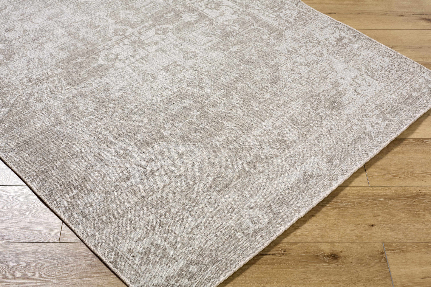 Beige Traditional Washable Wool Area Rug - Boutique Rugs