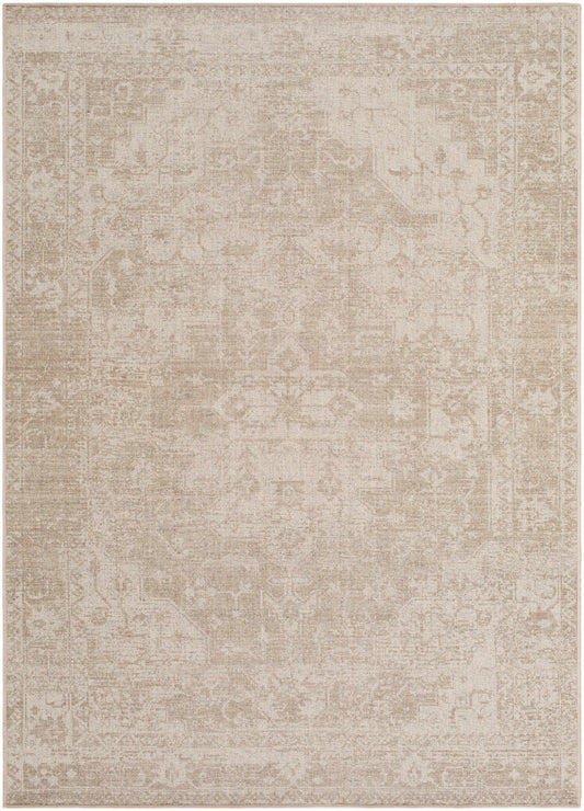 Beige Traditional Washable Wool Area Rug - Boutique Rugs