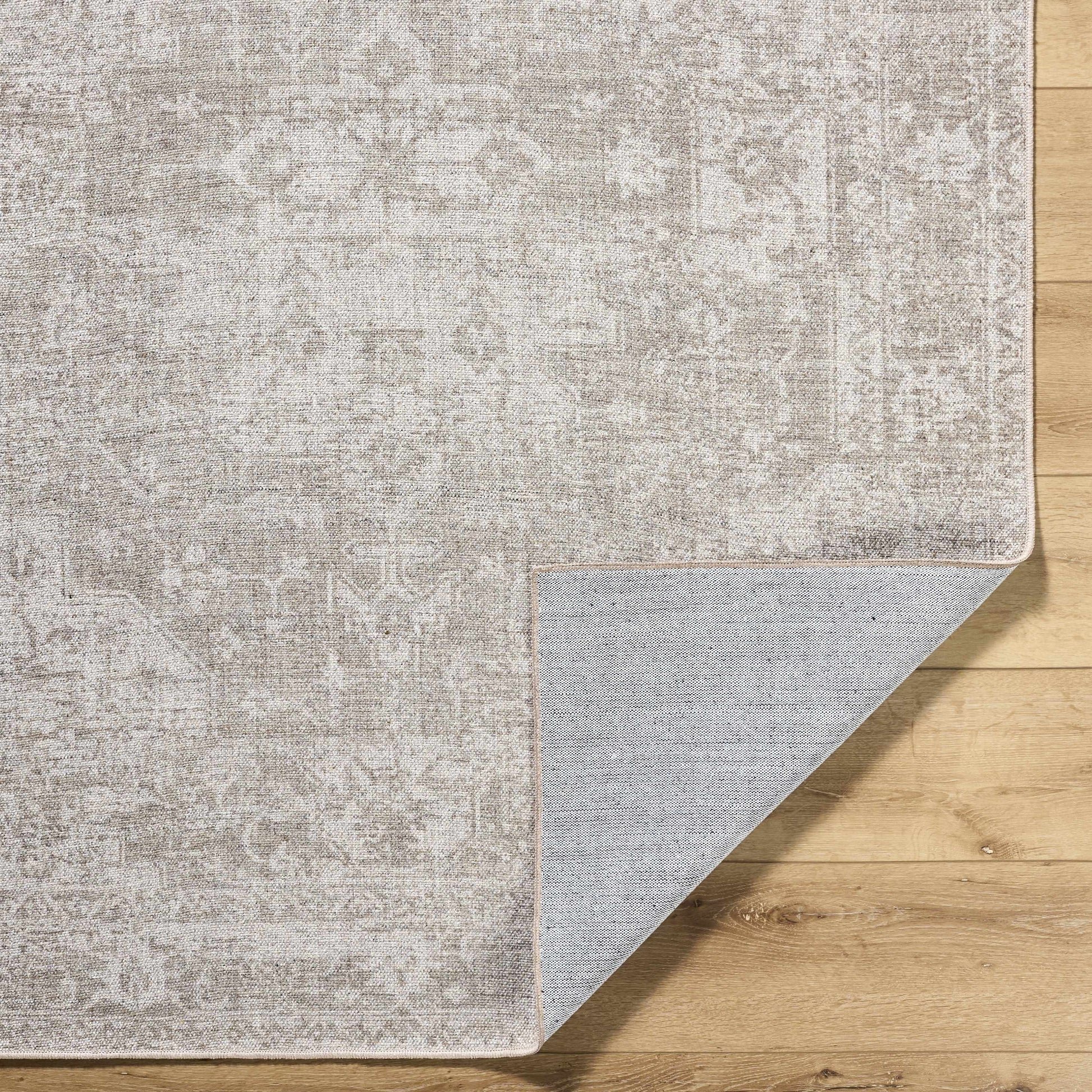 Beige Traditional Washable Wool Area Rug - Boutique Rugs