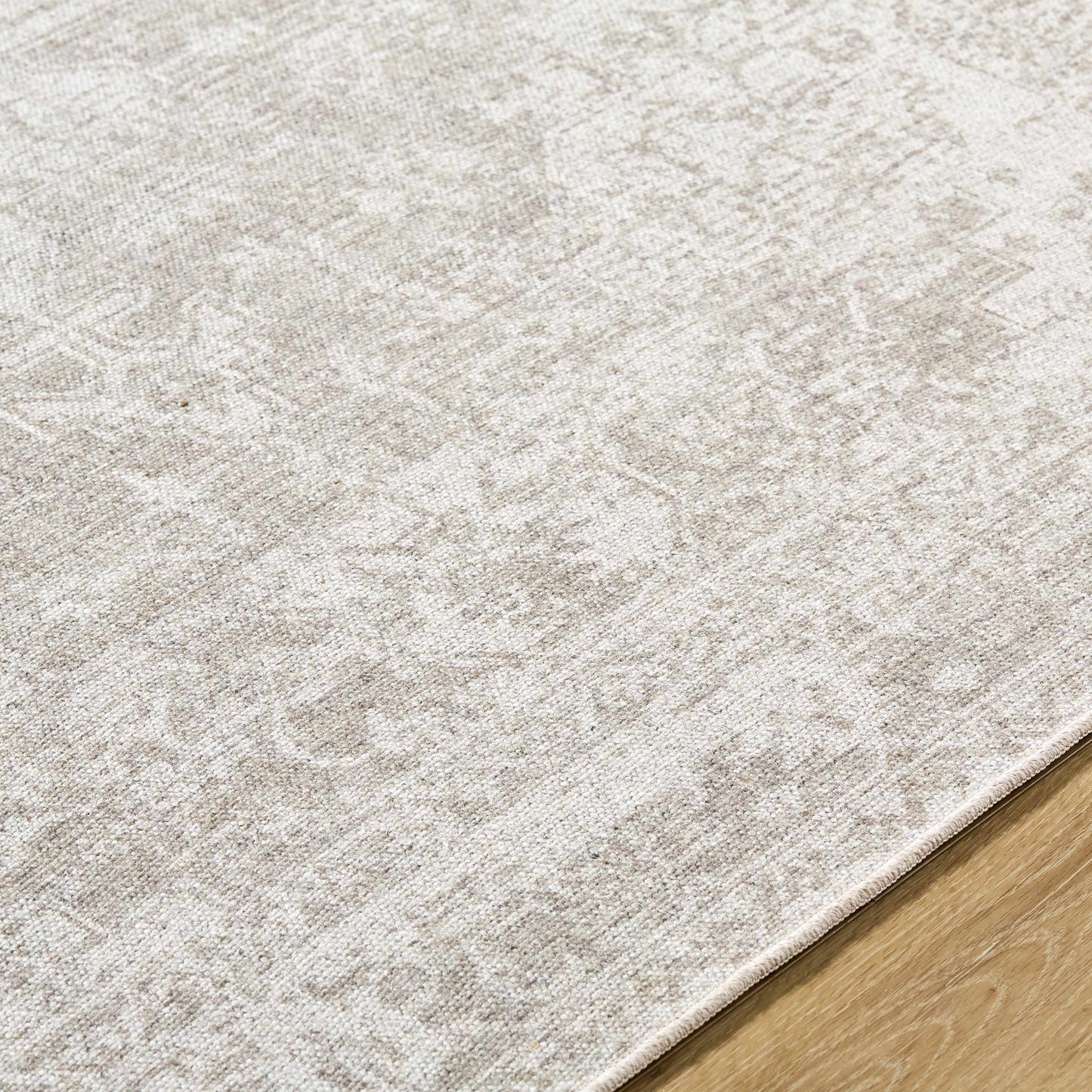 Beige Traditional Washable Wool Area Rug - Boutique Rugs