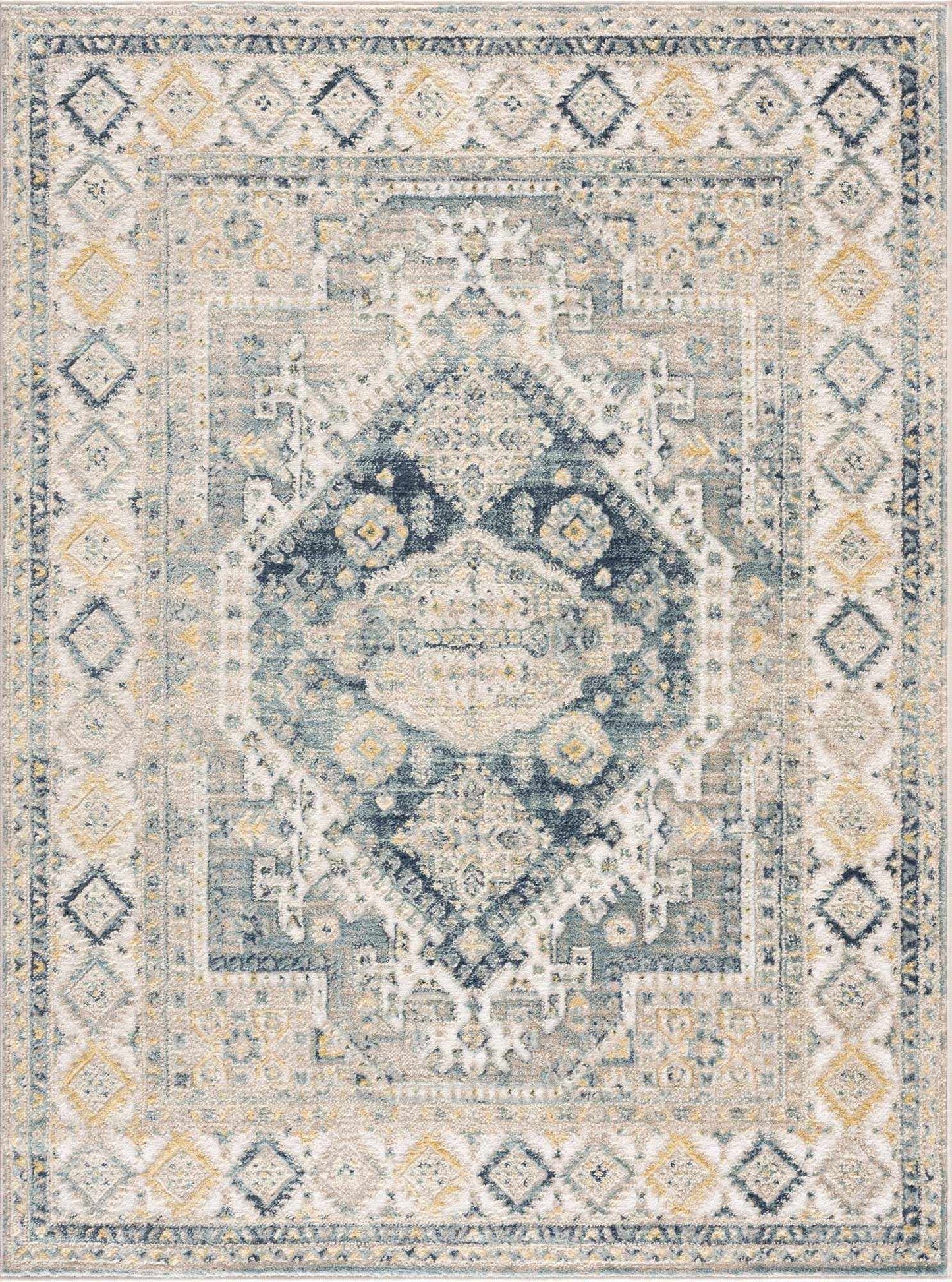 Brend Blue Medallion Area Rug - Boutique Rugs