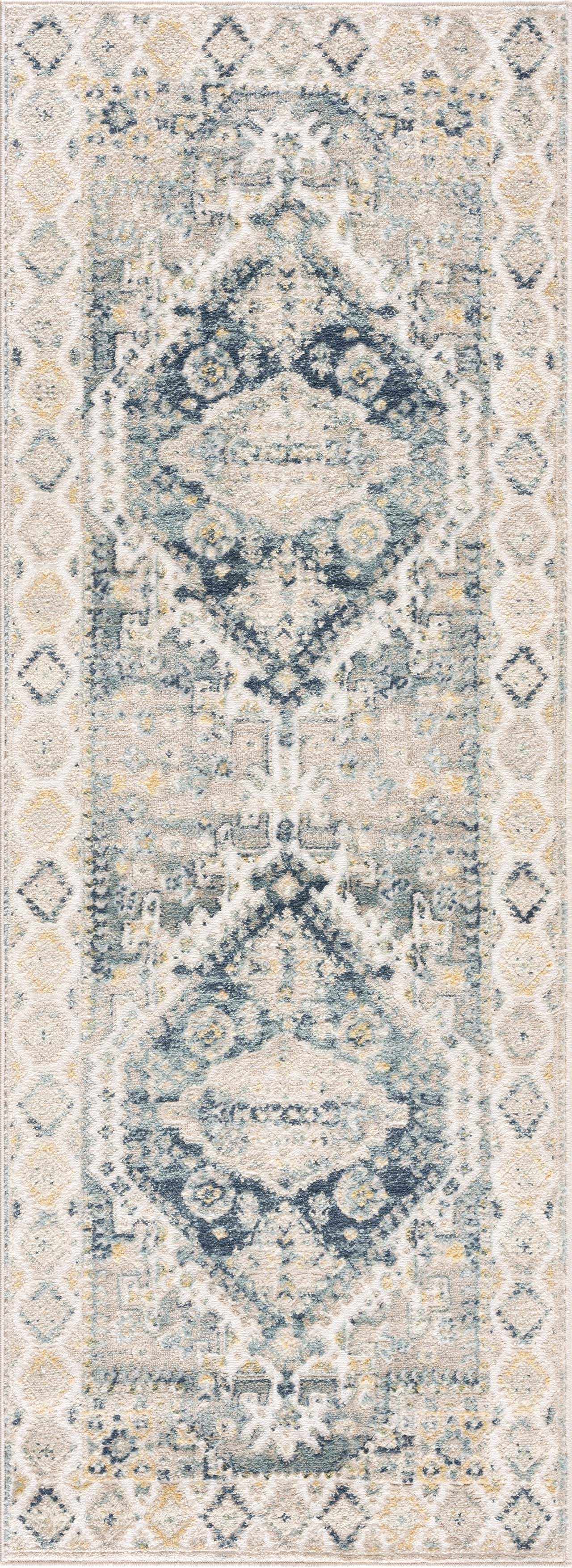 Brend Blue Medallion Area Rug - Boutique Rugs