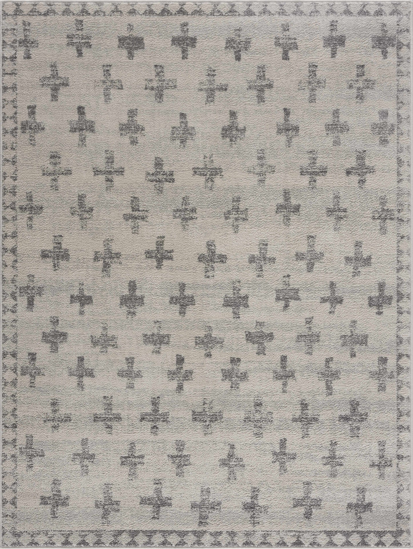 Alfombra Tigris Swiss Cross en color marfil y gris