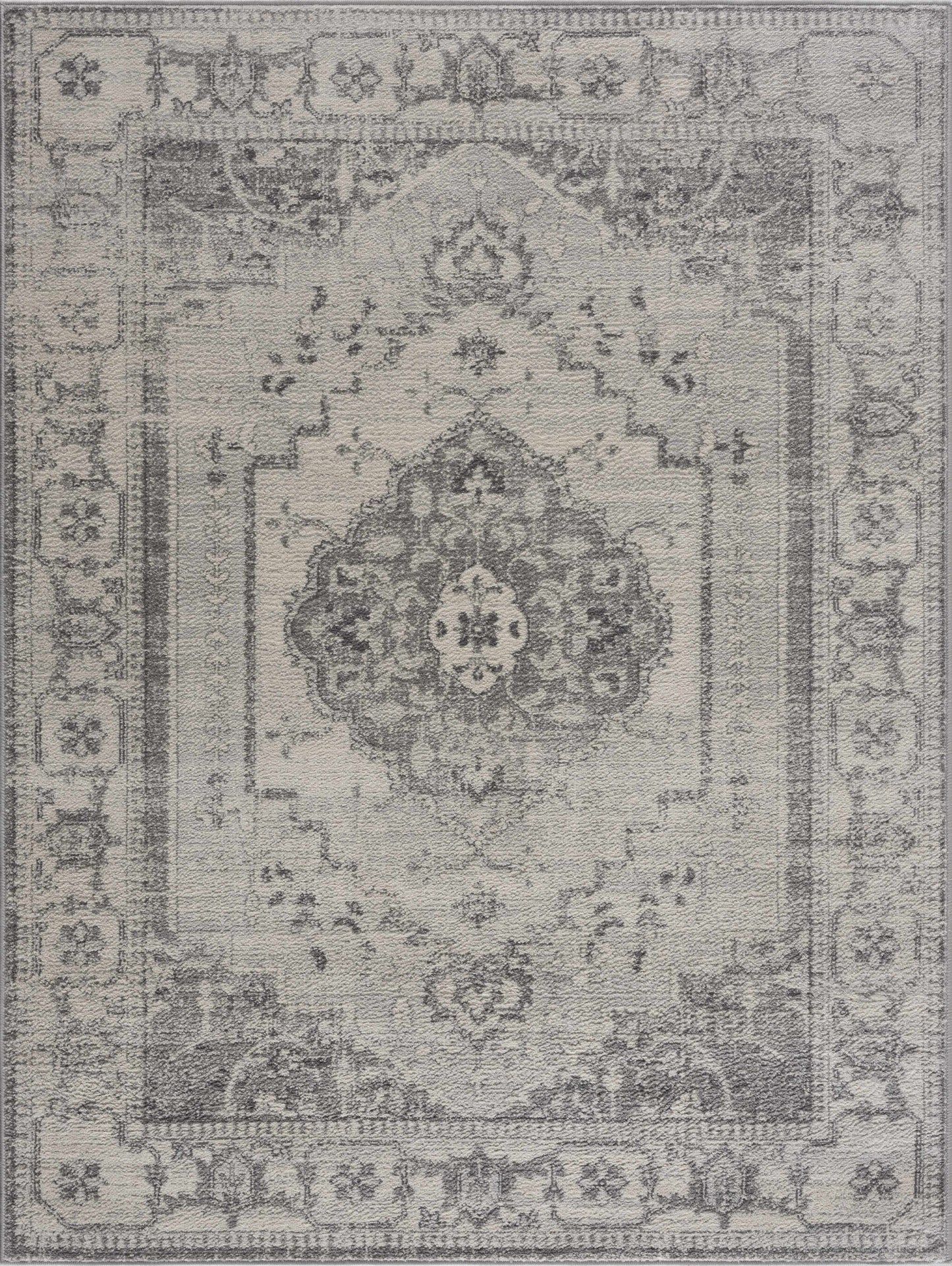 Tapis médaillon ivoire et gris TGS2315