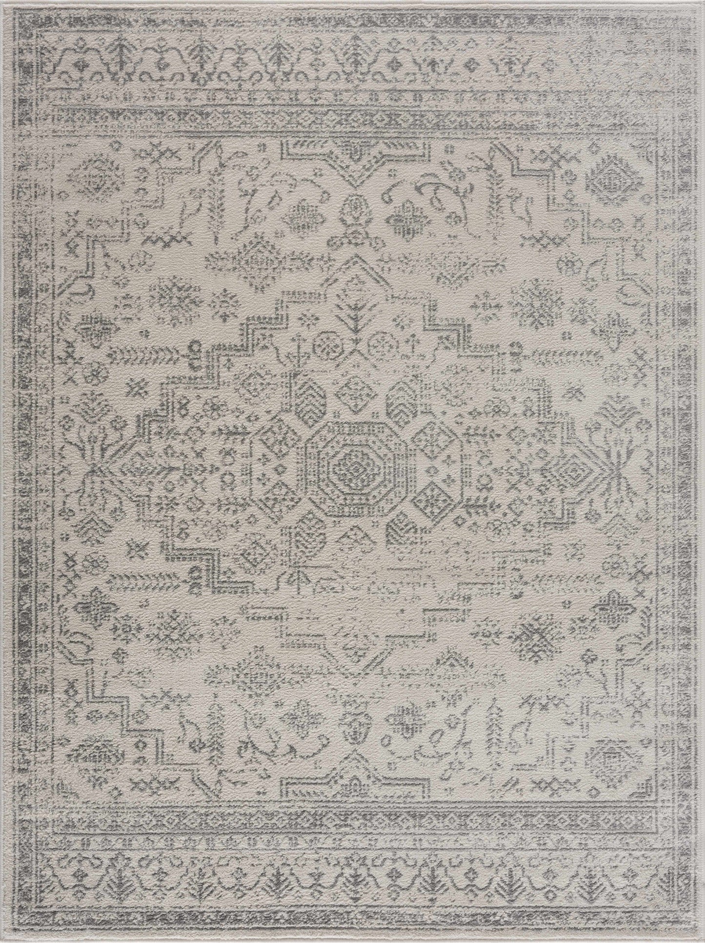 Tigried Ivory & Gray 2323 Area Rug - Clearance - 7’10’’ x 10’ Rectangle - Boutique Rugs