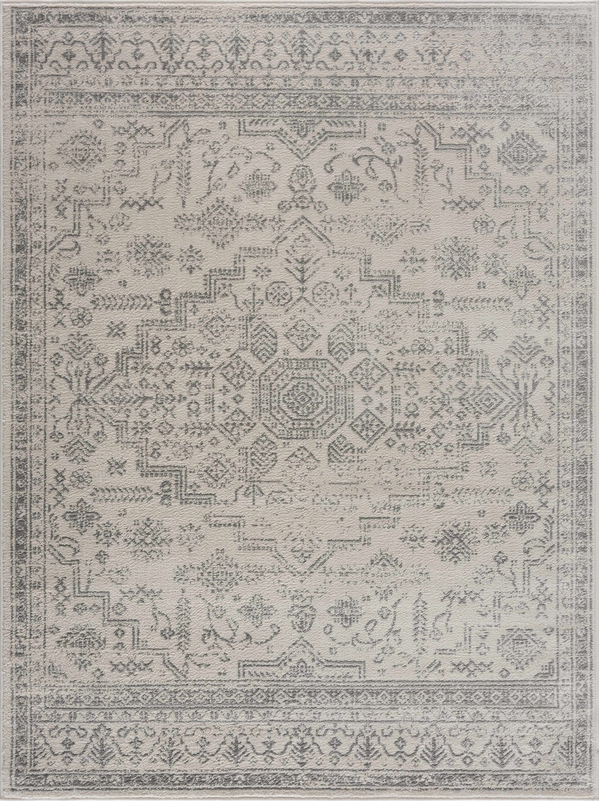 Tigried Ivory & Gray 2323 Area Rug - Clearance - 7’10’’ x 10’ Rectangle - Boutique Rugs