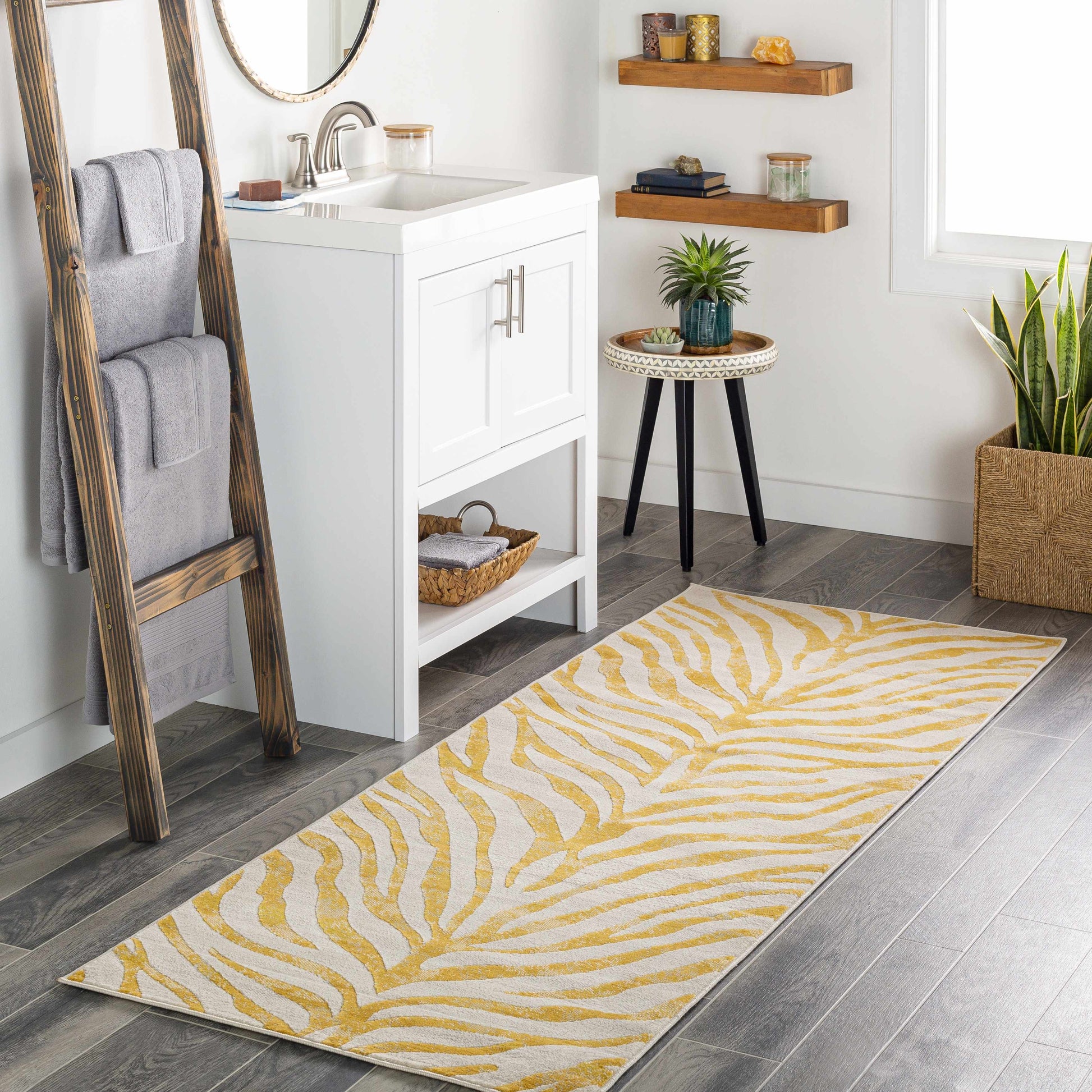 Yellow Terra Zebra Print Area Rug - Clearance - Boutique Rugs