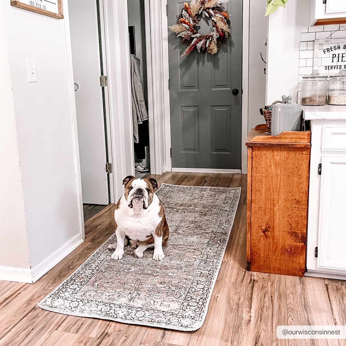 Tan Jill Vintage Washable Area Rug - Clearance - Boutique Rugs