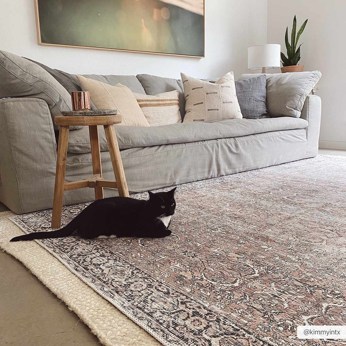 Tan Jill Vintage Washable Area Rug - Clearance - Boutique Rugs