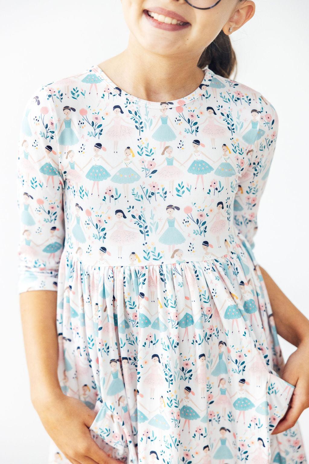 Twinkle Toes 3/4 Sleeve Pocket Twirl Dress - Mila & Rose ®