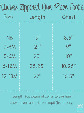 Unisex Zippered One Piece Footie