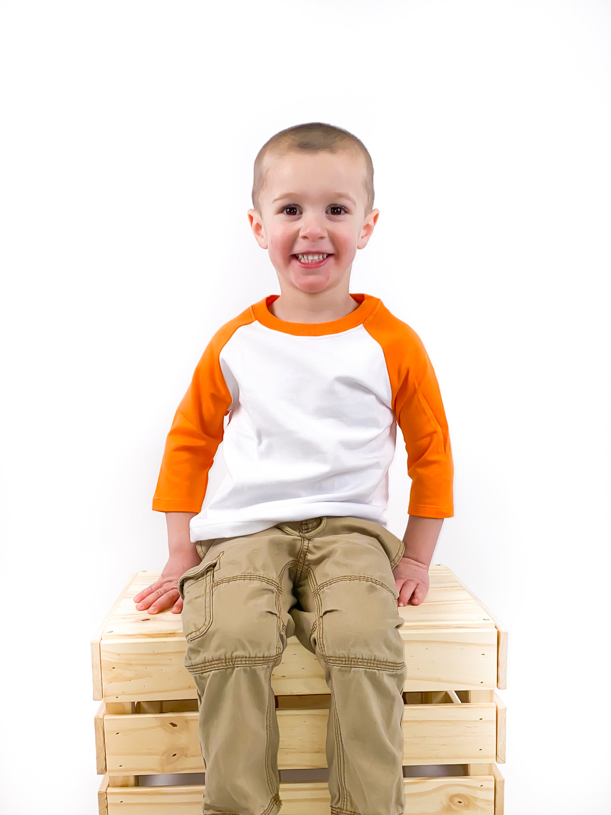 Unisex Raglan Shirt with White Body (Youth) by - Orange / 6 - ARB Blanks