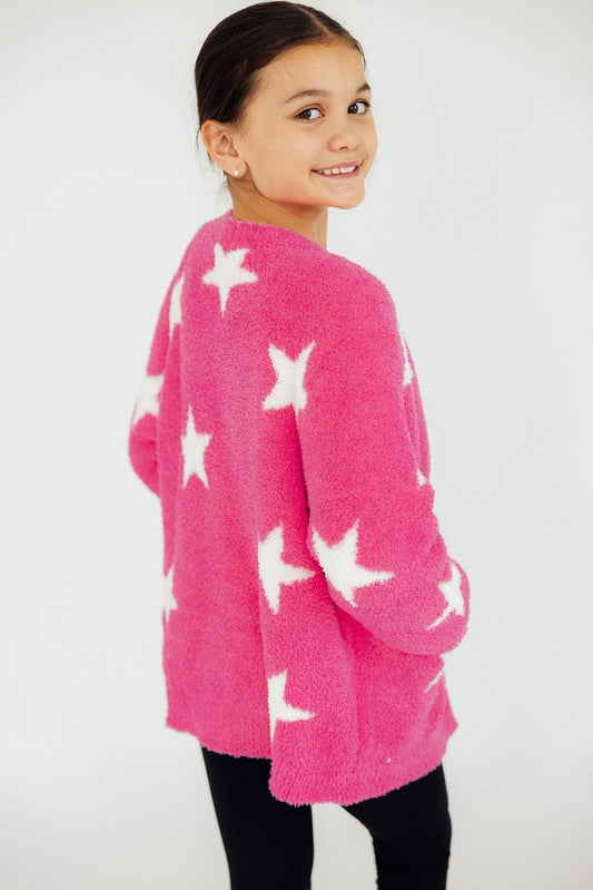 Kids Cozy Cardigan - Pink Star - Mila & Rose ®