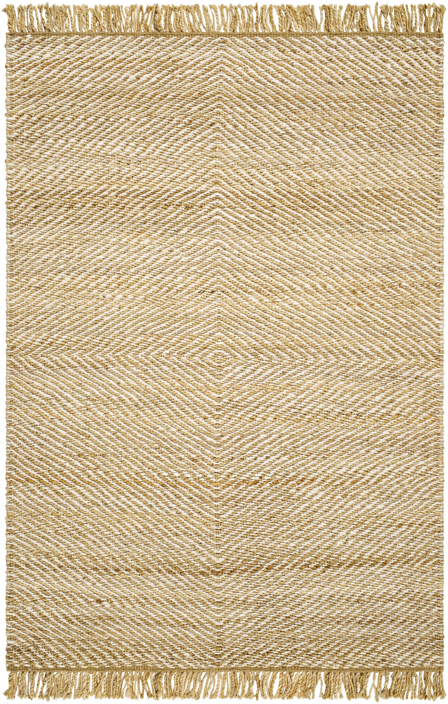 Jute Area Rug with Fringe - 5’ x 7’6’’ Rectangle - Boutique Rugs